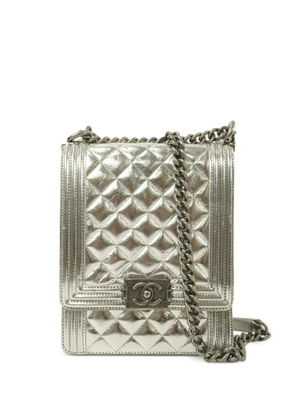 CHANEL Pre-Owned quilted North South Boy shoulder bag - Silver