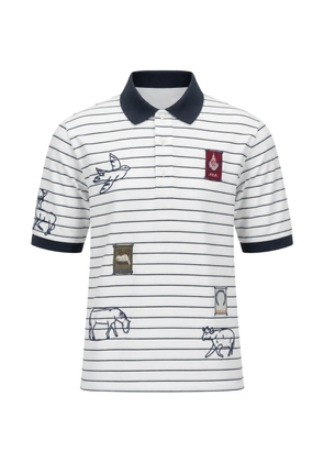 Sea Winslow embroidered striped polo shirt - White