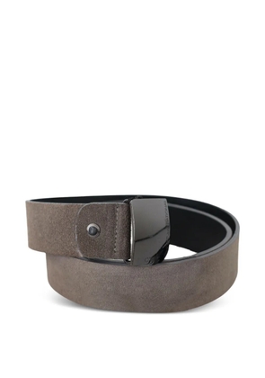 Costume National suede-leather logo-buckle belt - Brown