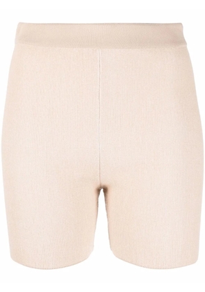 Jacquemus Le Short Arancia ribbed biker shorts - Neutrals