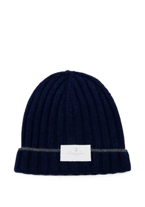 Brunello Cucinelli ribbed-knit beanie hat - Blue