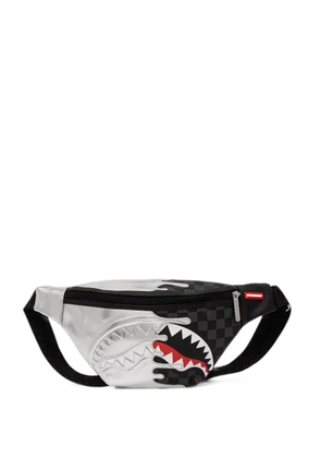 Sprayground check-print Shark Mouth belt bag - Silver