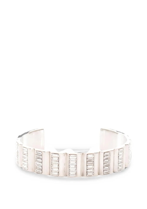 Saint Laurent Pre-Owned 2000s rhinestone-embellished cuff bracelet - Silver