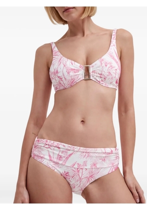 Melissa Odabash Bel Air floral ruched bikini bottom - White