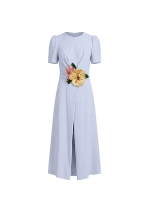 Dolce & Gabbana Cadi floral-appliqué darted midi dress - Blue