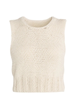 Pink Memories open-knit sleeveless sweater - Neutrals