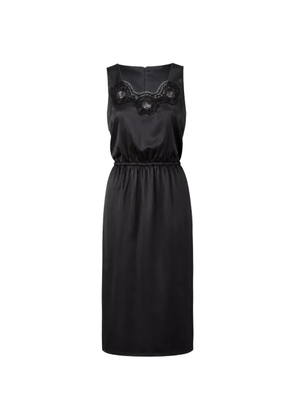 Dolce & Gabbana lace-trim satin-finish dress - Black