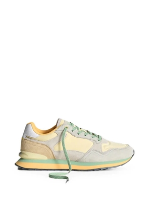 Hoff suede-panelled lace-up sneakers - Yellow