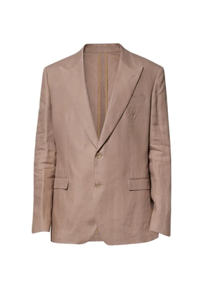Dolce & Gabbana Taormina logo-embroidered blazer - Brown