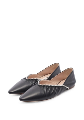 Miu Miu Pre-Owned 2010s rhinestone pointed-toe ballet flats - Black