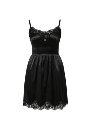 Dolce & Gabbana lace-trim sleeveless mini dress - Black
