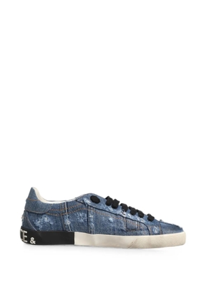 Dolce & Gabbana distressed denim sneakers - Blue