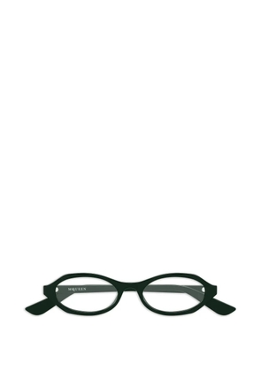 Alexander McQueen oval-frame glasses - Green
