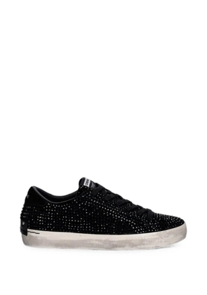 Crime London Distressed crystal-embellished sneakers - Black