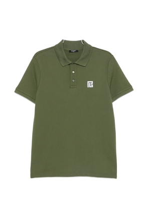 Balmain logo-patch polo shirt - Green
