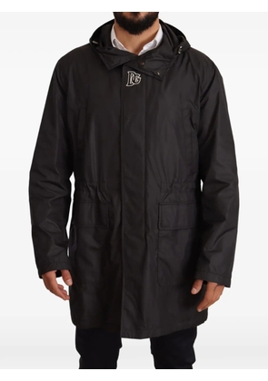 Dolce & Gabbana logo-detail hooded parka coat - Black