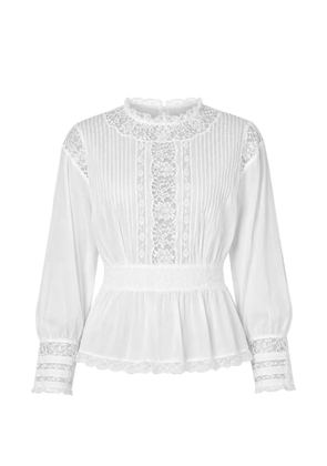 Dolce & Gabbana lace-trim pleated blouse - White