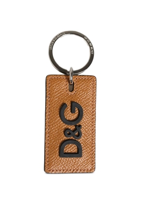 Dolce & Gabbana logo-detail leather keychain - Brown