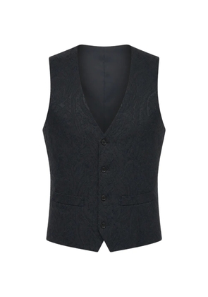Corneliani damask-pattern welt-pocket waistcoat - Black
