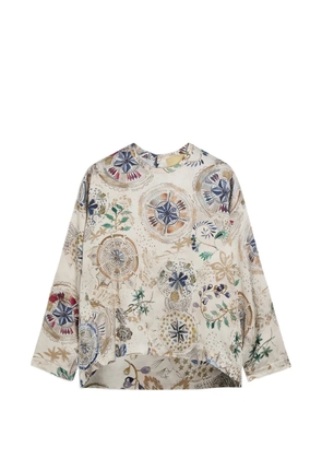 MOMONÌ Stilla printed long-sleeve blouse - Neutrals