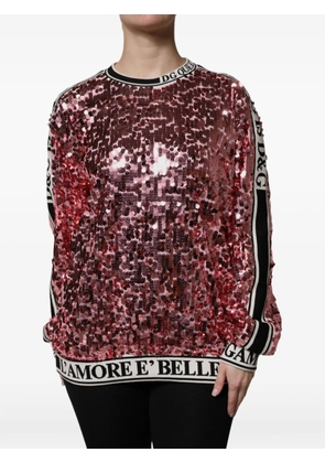 Dolce & Gabbana sequin-embellished sweatshirt - Pink