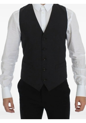 Dolce & Gabbana pointed-hem V-neck waistcoat - Black