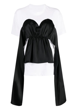 JNBY Bustier-embellished cotton T-shirt - White