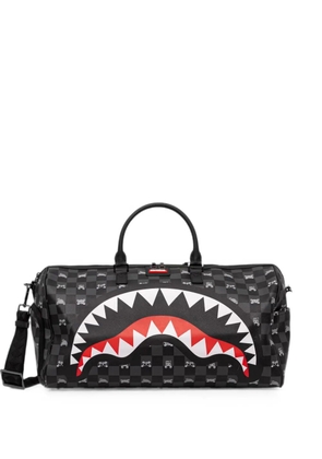 Sprayground Shark Mouth checkered holdall - Black