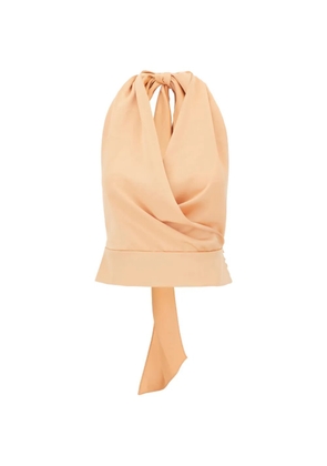 THE ANDAMANE halterneck wrap-style top - Orange