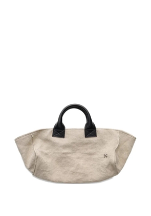 Nackiyé Odyssey embroidered tote bag - Neutrals