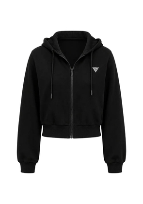 GUESS USA rhinestone-embellished zip-up hoodie - Black