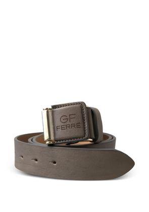 Gianfranco Ferré logo-buckle leather belt - Grey