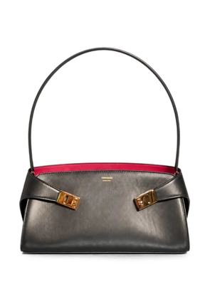 Ferragamo buckle-detail leather shoulder bag - Black