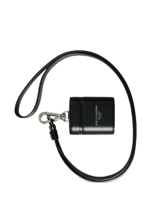 Dolce & Gabbana logo-print strap-detail AirPods case - Black