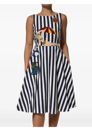 Dolce & Gabbana striped A-line midi dress - Blue