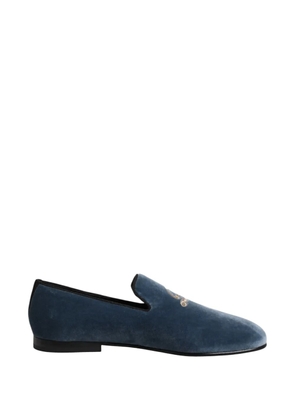 Dolce & Gabbana embroidered velvet loafers - Blue