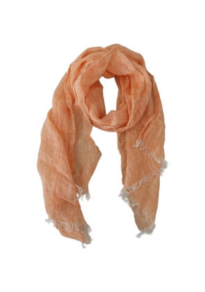 Malo frayed linen scarf - Orange