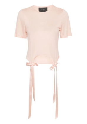 Simone Rocha bow-detailing cotton T-shirt - Pink