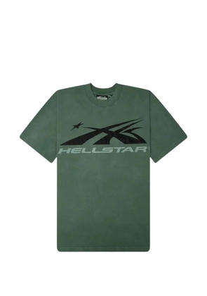 HELLSTAR rhinestone-embellished logo-print T-shirt - Green
