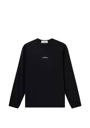 Stone Island logo-print long-sleeve T-shirt - Black