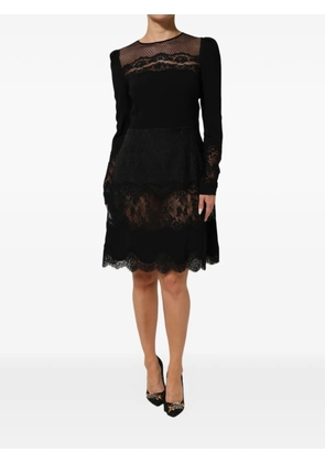 Dolce & Gabbana floral-lace A-line mini dress - Black