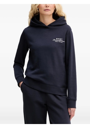 Gant logo-embroidered hoodie - Blue