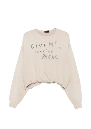 R13 Give Me a Break Baloon cotton sweatshirt - Neutrals