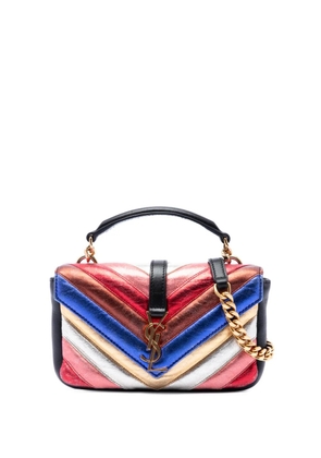 Saint Laurent Pre-Owned 2016 Mini Chevron Sheepskin Multicolor Monogram College satchel - Multicolour