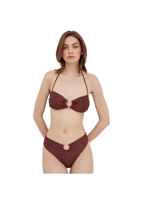 GUESS USA metallic-ring bikini bottoms - Brown