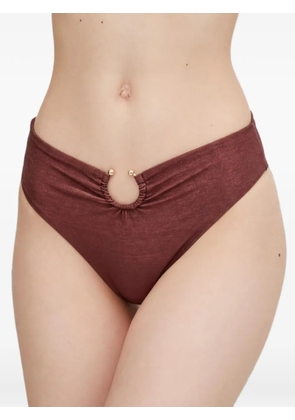 GUESS USA metallic-ring bikini bottoms - Brown