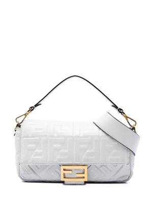 Fendi Pre-Owned 2010-2026 Zucca Embossed Leather Baguette satchel - White