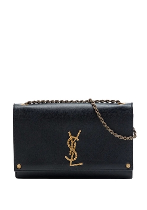 Saint Laurent Pre-Owned 2016 Medium Smooth Calfskin Braided Monogram Kate crossbody bag - Black
