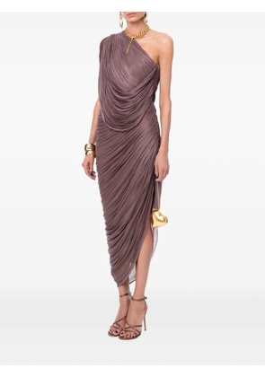 Ana Radu one-shoulder draped maxi dress - Brown