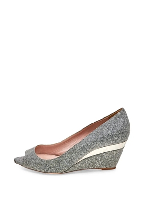Miu Miu Pre-Owned peep-toe wedge pumps - Grey